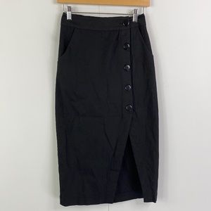 Urban Outfitters Linen Button Down Pencil Skirt